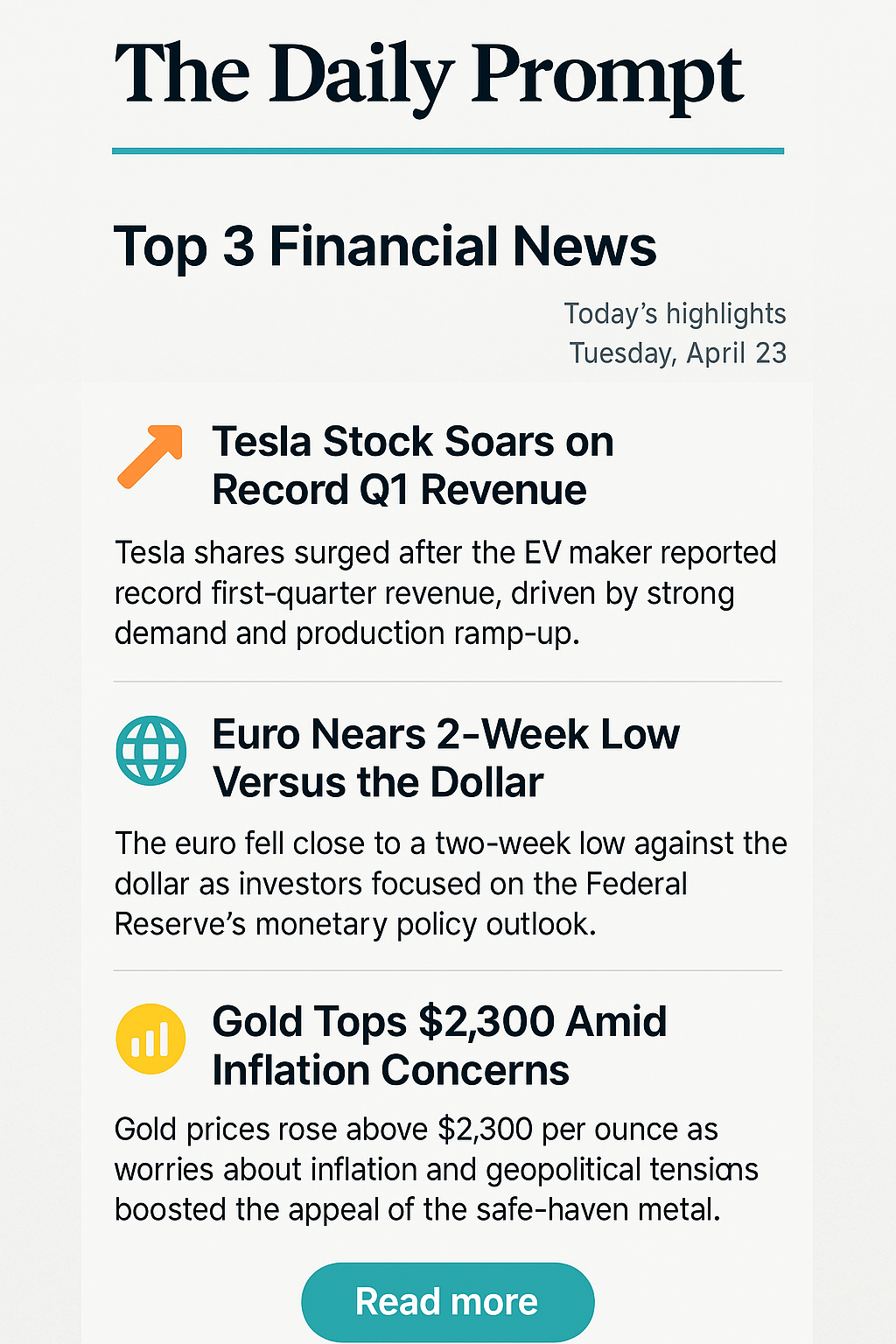 News and updates example